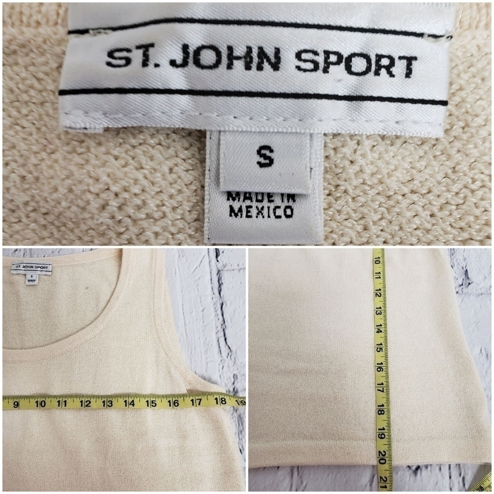 St. John Evening Vtg Pant & Tank Suit Winter Ivory Knit Small sz 2 See Details - Picture 10 of 12